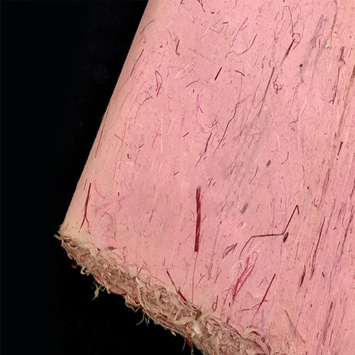 분홍색 컬러 지푸라기 한지벽지 (97cmX67cm)